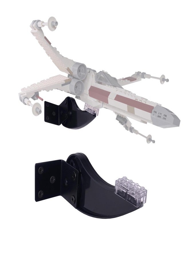 حامل جداري لمجموعات ليجو 75393 X-wing Starfighter، و75402، و75333، و75388 Jedi Starfighter، و75347، و75348 TIE fighter، و76281 X-Man Kit، ومجموعات بناء الطائرات، إلخ. دعامة بزاوية قابلة للتعديل، للتثبيت على الحائط فقط. - Image 1
